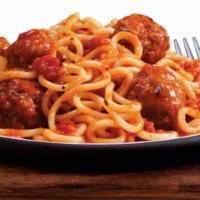 Spaghetti And Meatball (meatballs, speghiti, marinara sauce, parmesan cheese) · 