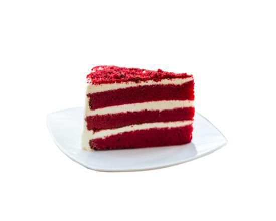 Red Velvet Cake · 3 moist layers of stunning red velvet filled and topped silky cream cheese icing.