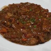 Beef & Guinness Stew · Traditional Irish stew with a hint of Guinness, tender chunks of beef, potato & garden veget...
