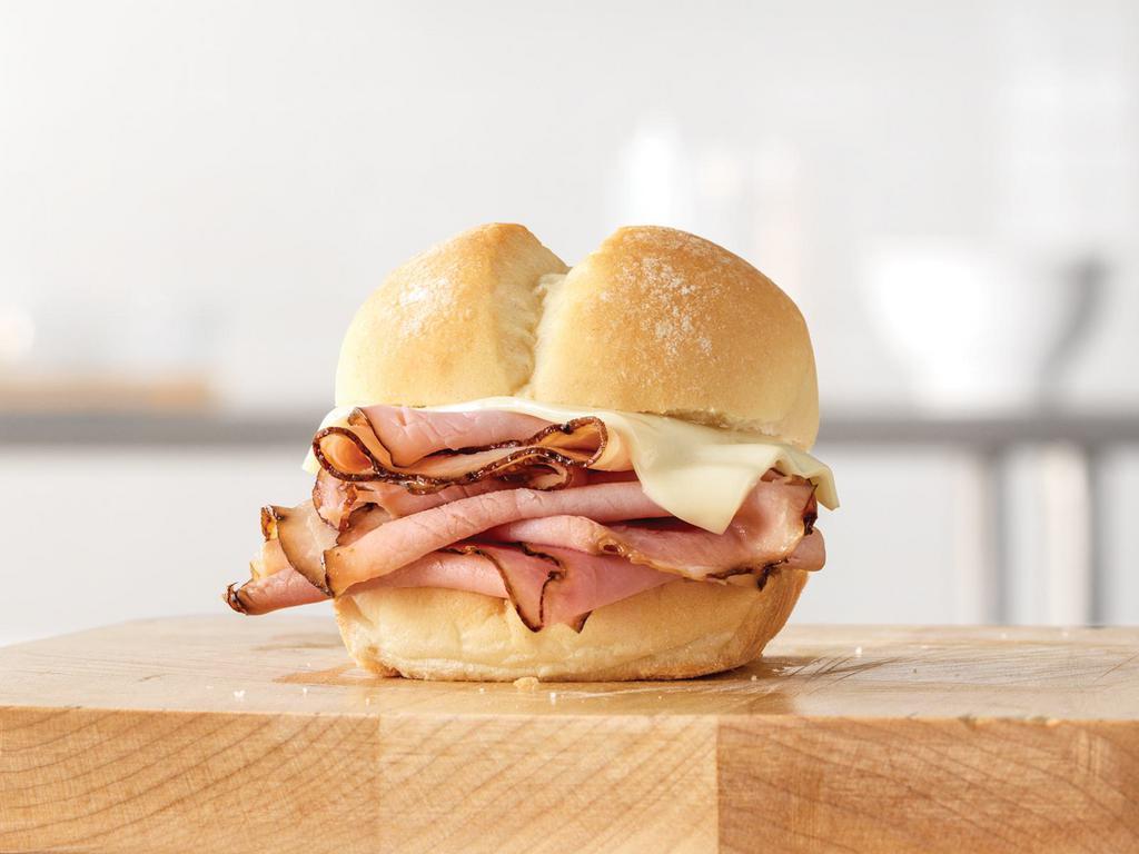 Ham 'n Cheese Slider · Thinly sliced ham and melted cheese on a soft slider style bun. Visit arbys.com for nutritional and allergen information.