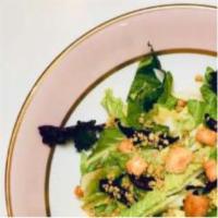 Vegan Caesar Salad · Romaine lettuce, caesar vegan sauce, crouton bread, vegan parmesan, shiitake

