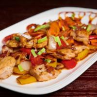Chicken Hibachi · Dark meat chicken, grilled with vegetables on Japanese Hibachi grill.