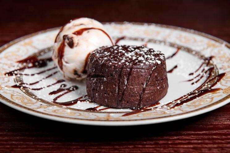 Chocolate Lava Cake  · Served with scoop of ice Cream