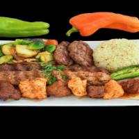 Mixed Kebab for Two · Lamb Shish, Lamb Meatballs, Lamb Adana,, Chicken Shish,and Chicken Adana. No substitutios, p...