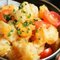 ½ lb Shrimp Popcorn · Tempura battered wild Patagonian shrimp, creamy spicy dynamite ＆ Korean- spicy sauce w/ chil...