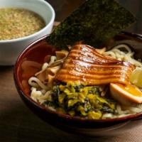 Tsukemen Ramen · Dipping noodles with tonkotsu broth, ajitama, chashu pork and takana.