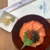 Salmon Ikura Don · salmon with marinated salmon roe served over rice. 