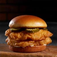 Southern Chicken Sandwich · One or Two 4-Ounce of Crispy or Grilled Chicken Breast, Crunchy Pickle Chips, and Mayo on a ...
