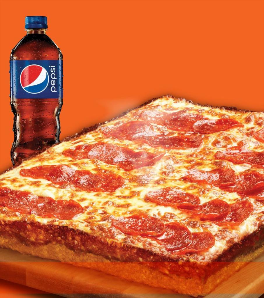 Lunch Special · Square Pepperoni or Cheese with 20 oz soda