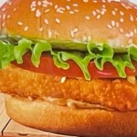 Fish sandwich · Fish sandwich lettuce tomato and tartar sauce 