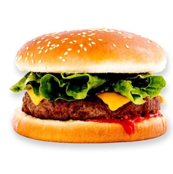 Cheeseburger · Scrumptious, 100% beef patty with zero additives or preservatives, seasoned with pepper and salt, and topped with a slice of cheese, lettuce, tomato, onion, pickles, and a condiment of your choice on a freshly baked bun. Try it on it’s own, or make it a special with fries and a soda.