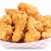 Five Piece Chicken Tenders · Crisp, boneless, 100% white meat, additive and preservative free chicken Tenders; the perfec...