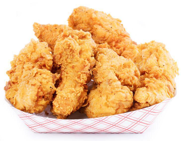 Five Piece Chicken Tenders w/ Biscuit · Crisp, boneless, 100% white meat, additive and preservative free chicken Tenders; the perfect answer to your craving.
