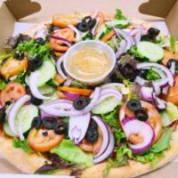 Salad Pizza · Add chicken or shrimp for an additional charge.