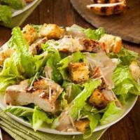 Caesar Salad · Romaine lettuce, garlic croutons, parmesan shavings, lemon juice, garlic, and olive oil, dij...