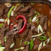  steak stew  · Steak with onion and pepper saute with garlic butter