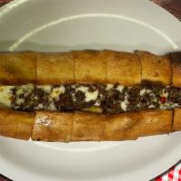 Meat Pide · Turkish style flat bread topped with minced meat.
