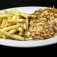 6. Tortilla de Jamón · Ham Omelette. Served with coffee and milk with bread and butter.