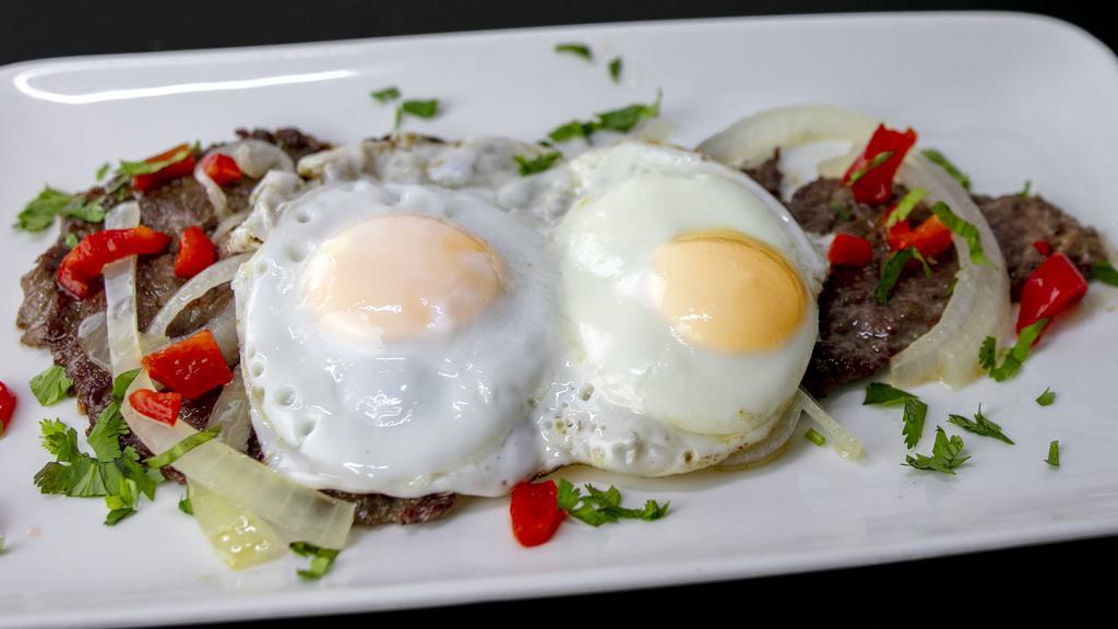 Bistec a Caballo · Steak & Eggs. Served With 2 Sides