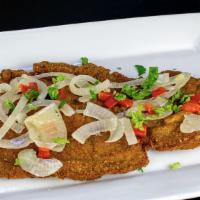Bistec de Res Empanizado · Breaded Beef Steak. Served With your Choice of 2 Sides.