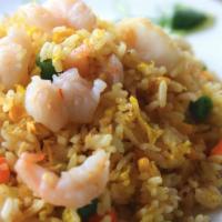 Camarones con Arroz  · Shrimp with Rice.