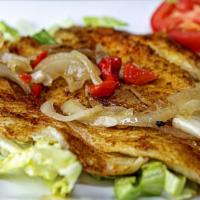 Tilapia a la Plancha · Grilled Tilapia Filet. Served With Your Choice of 2 Sides.