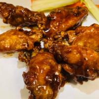 Teriyaki Wing Bowl · Our Famous Wings with Teriyaki Sauce over Brown Rice.  Healthy.