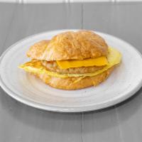 SEC Croissant Sandwich · Sausage, egg, and cheese croissant.