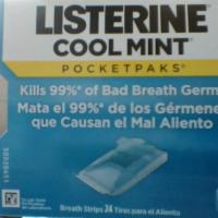 Listrine Cool Mint Pocket Paks · Breath strips 24 Tiras Para El Aliento