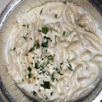 Pasta Alfredo · With soup or salad and bread.