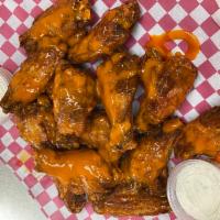 10 Hot Wings · Cooked wing of a chicken coated in sauce or seasoning.