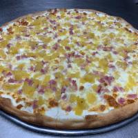 Hawaiian Pizza · Extra ham, extra pineapple and extra mozzarella cheese.