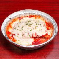 Lasagna · Ground beef, mozzarella and ricotta cheese with our special sauce on the side. Served with a...