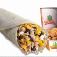 5. Sweet Pork Burrito Combo Meal · A home- style tortilla filled with seasoned rice, black beans, sweet pork, cheddar cheese, a...