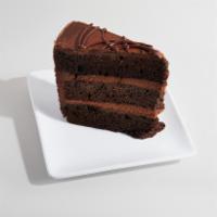 O-M-G! Chocolate Cake (Slice) · Five layers of dark, moist chocolate cake sandwhiched with the silkiest smooth chocolate fil...