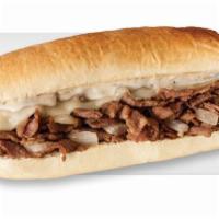 Philly Cheesesteak Hot Melt · Thinly Sliced steak and onions, provolonetc with peppercorn dressing