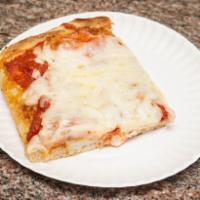 Sicilian Cheese Pizza · Square pizza.