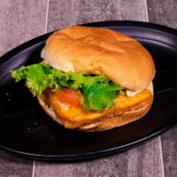 Zinger Burger · Include lettuce, tomatoes, onions, pickles and mayo on toasted buns.