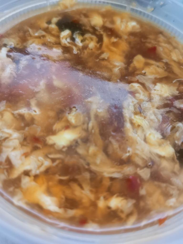 23. Hot and Sour Soup · Hot and spicy. Egg, tofu, mushroom, carrot.
