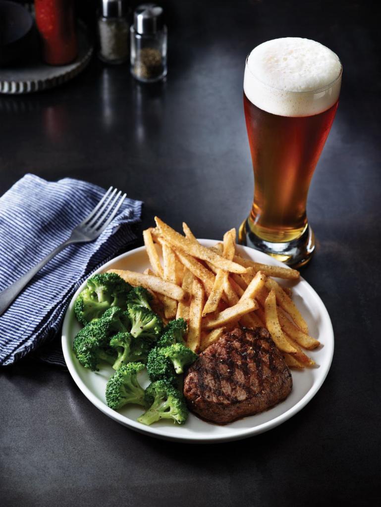 8 OZ. Top Sirloin · Lightly seasoned USDA choice top sirloin cooked to perfection. Served with 2 sides.