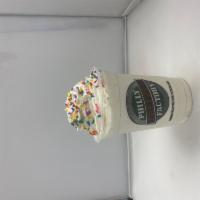 Vanilla Milkshake, served in a foam cup for freshness · Bassets famous ice cream, VANILLA