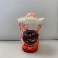 Cherry Vanilla Milkshakes, served in a foam cup for Freshness · Bassett's famous Cherry Vanilla Milkshake