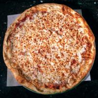 Cheese Pizza · A creamy pile of 100% mozzarella & Parmesan cheese.