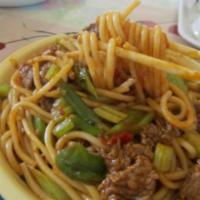 54. Beef Lo Mein large  · Served with soft noodles.