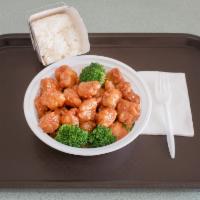 123. General Tso's Chicken · Chunk of chicken fried to crispy with hot spicy and sweet sauce. This plate was devised by a...