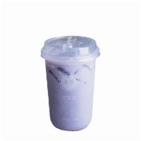 Taro Milk Tea · A lightly-caffeinated green milk tea with a strong taro flavor.