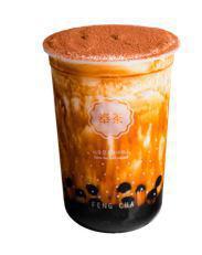 Creme Brulee Dirty Boba · A creamy treat filled with brown sugar boba, topped with sugar-torched cheese milk foam and drenched with brown sugar around the cup. This tasty beverage is non-caffeinated but can have tea added to balance the sweetness.