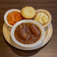 Red Beans and Rice Dinner · Served with choice of 2 sides.