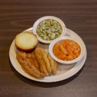 Fried Catfish Dinner · Fried farm-raised catfish. Served with choice of 2 sides. Please specify whole catfish (with...