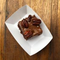 Texas Sheet Cake · Chocolate cake with olive oil, candied pecans and sea salt.